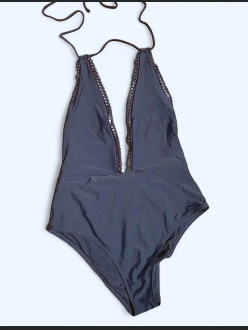 Aerie Navy Plunge One Piece Swim